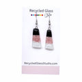 Black|Pink|white Fused Glass Dangles