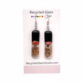 Black|Pink|Gold Fused Glass Dangles - Long Stack