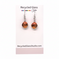 Orange|Brown Round Diamond Fused Glass Dangles