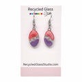 Pink|White|Purple Fused Glass Dangles