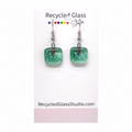 Green Bubbly Fused Glass Dangles