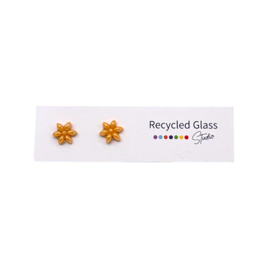 Irridescent Flower Tile Post Earring