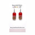 Red|Pink|Gold Fused Glass Dangles