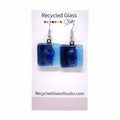 Blues Bubbly Fused Glass Dangles