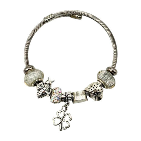 White|Silver Charm Bracelet