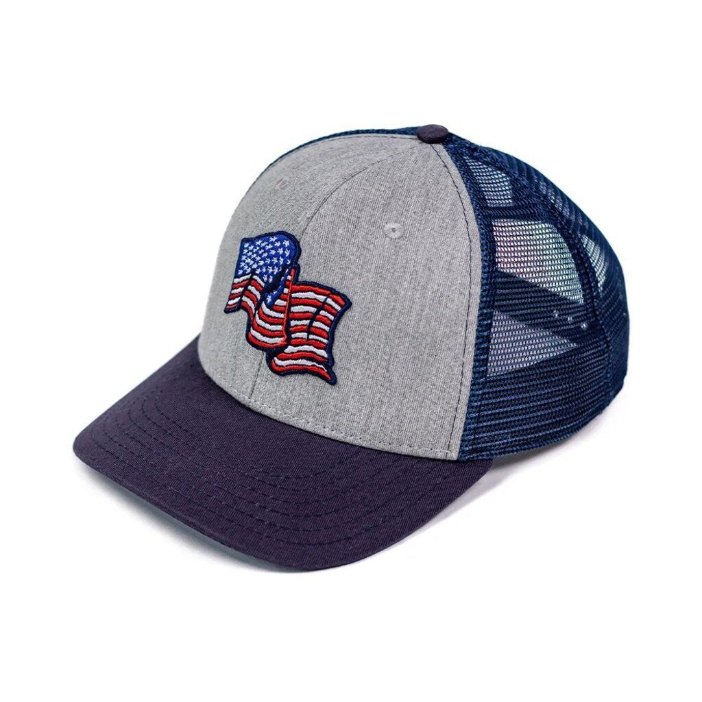 Waving Flag Hat - Heather/White