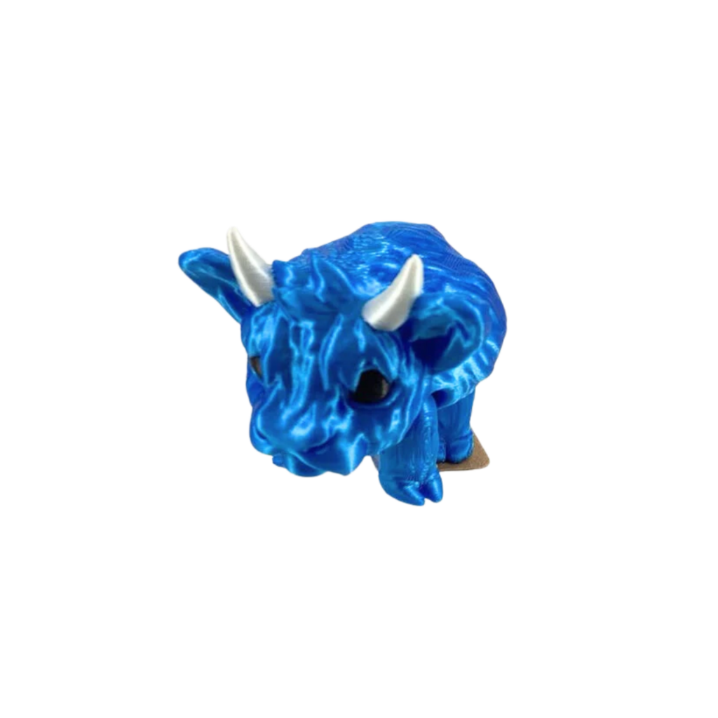 MINI HIGHLAND COW PUFF MMU BLUE/WHT
