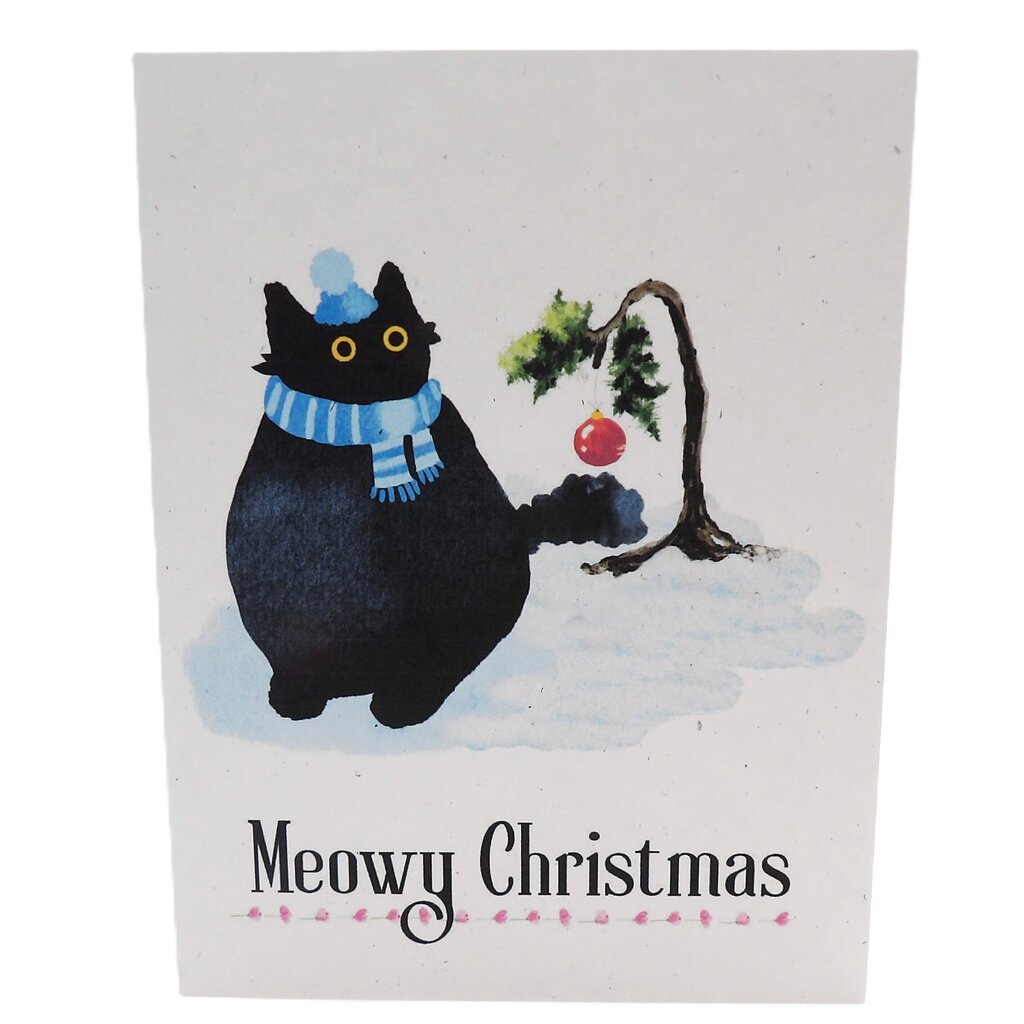 Cat Merry Christmas Pun Card
