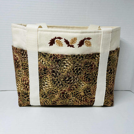 6 Pocket Handy Tote Pine Cones