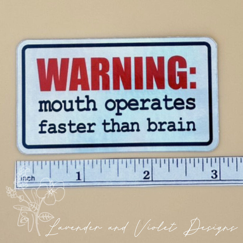 WARNING MOUTH VINYL STICKER