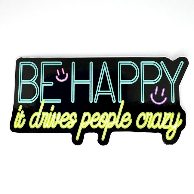 BE HAPPY VINYL STICKER