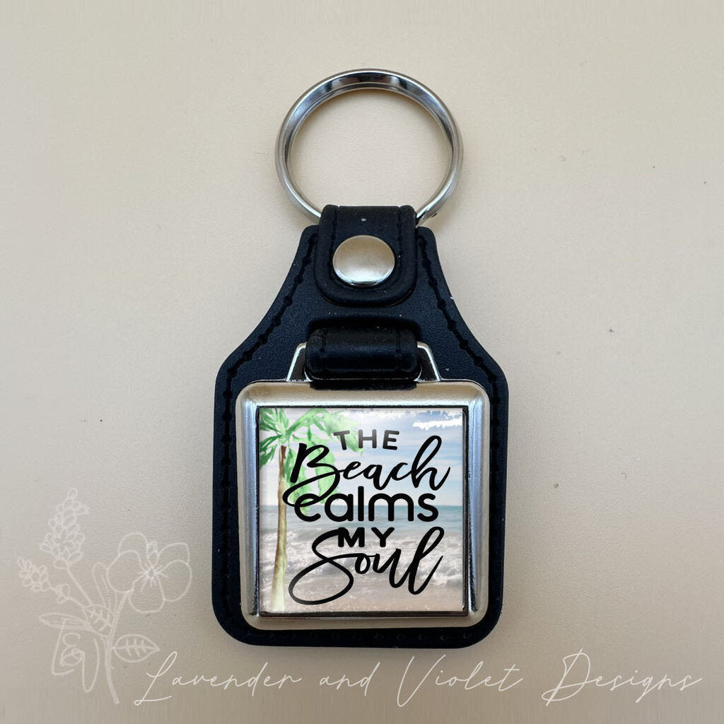 BEACH VINYL KEYCHAIN SQUARE