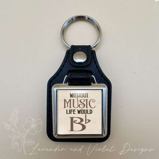 MUSIC FLAT VINYL KEYCHAIN SQUARE