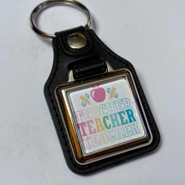 TEACHER VINYL KEYCHAIN SQUARE