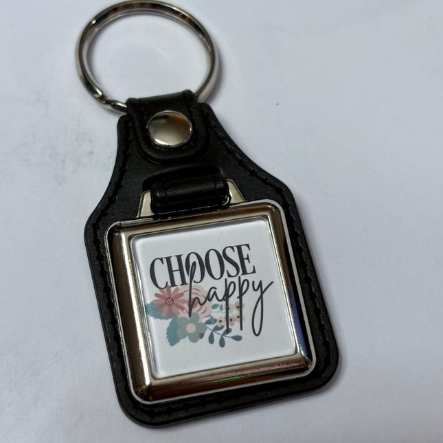 CHOOSE HAPPY VINYL KEYCHAIN SQUARE