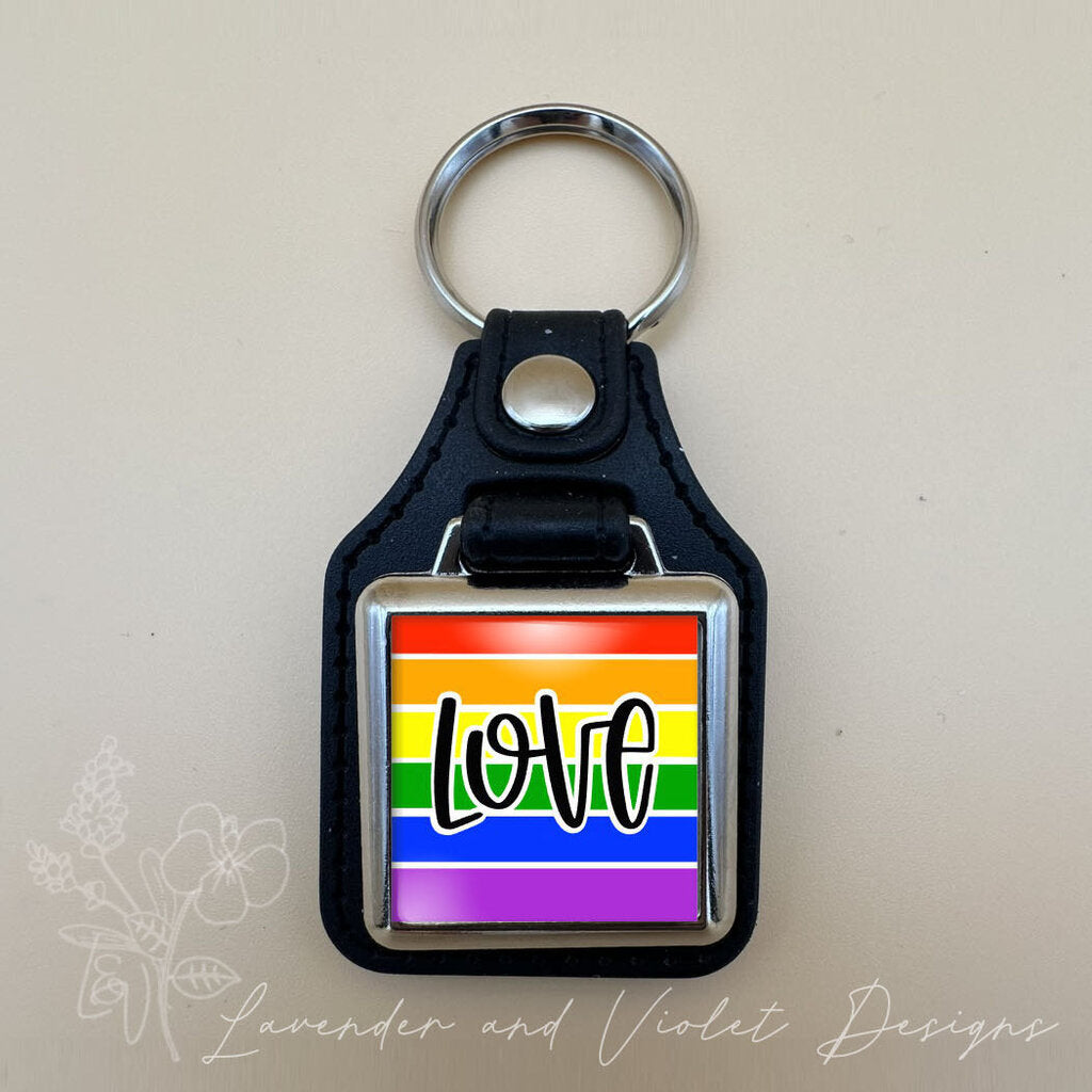 LOVE FLAG VINYL KEYCHAIN SQUARE