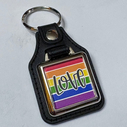 LOVE FLAG VINYL KEYCHAIN SQUARE