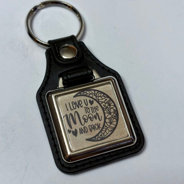 LOVE YOU TO THE MOON VINYL KEYCHAIN SQUARE