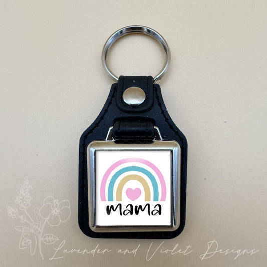 MAMA RAINBOW VINYL KEYCHAIN SQUARE