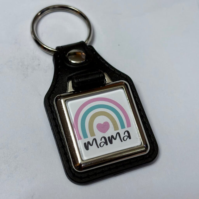 MAMA RAINBOW VINYL KEYCHAIN SQUARE