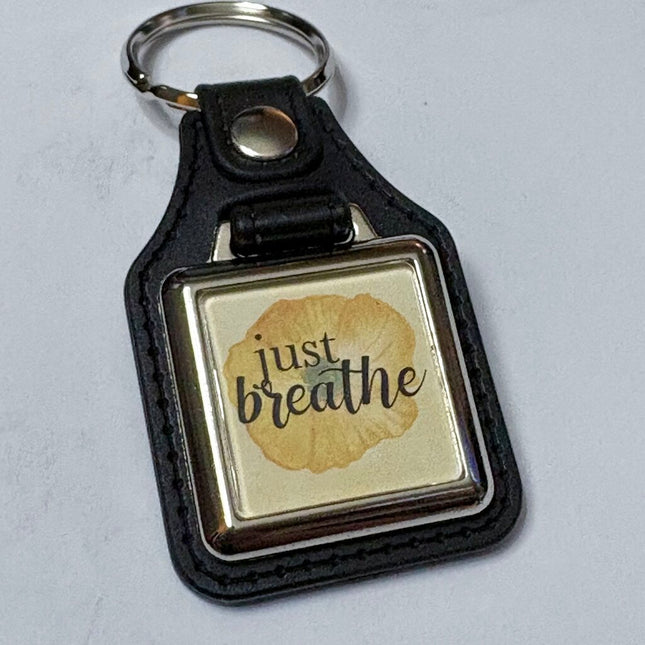 JUST BREATHE VINYL KEYCHAIN SQUARE