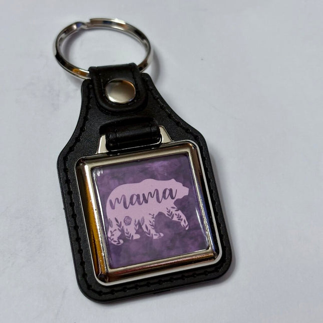 MAMA BEAR VINYL KEYCHAIN SQUARE