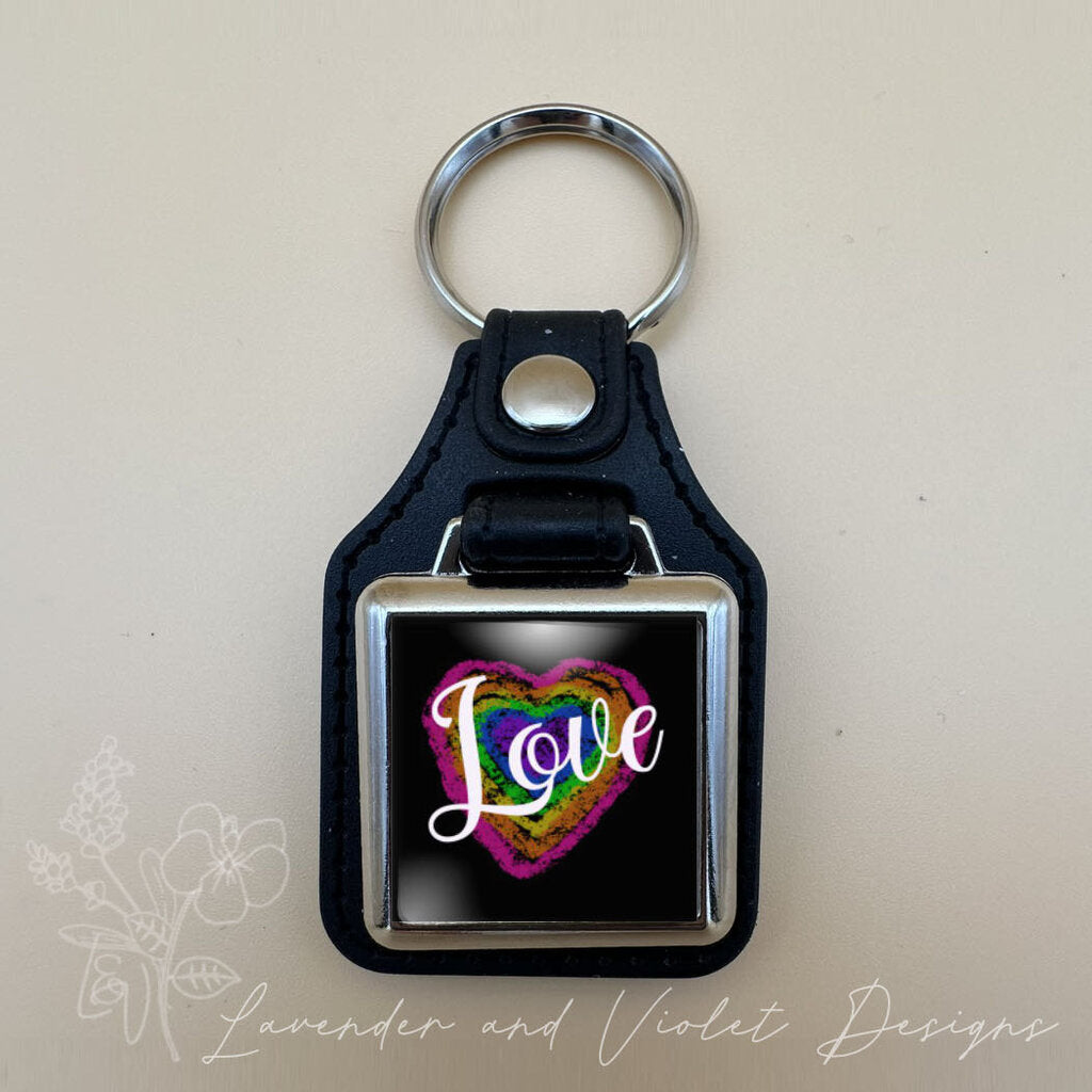 LOVE HEART VINYL KEYCHAIN SQUARE