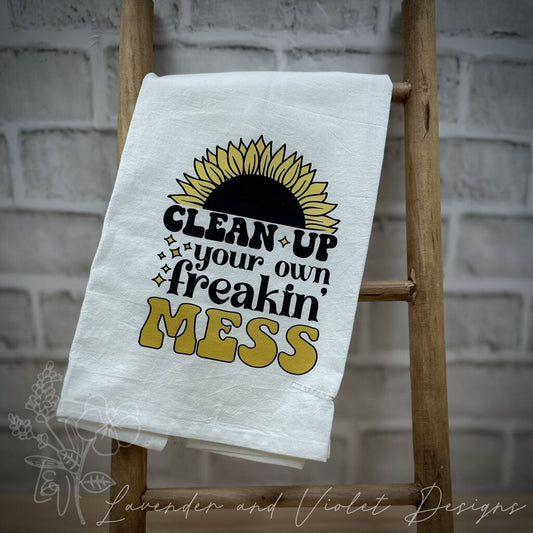 CLEAN MESS FLOUR SACK DISHTOWEL