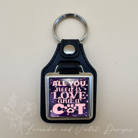 LOVE CAT VINYL KEYCHAIN SQUARE