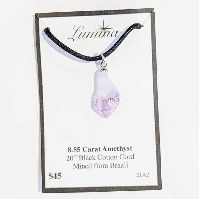 21A2 AMETHYST ON BLACK CORD
