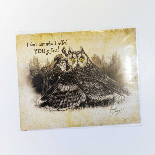 Wizard & Owl You Go First Art Print