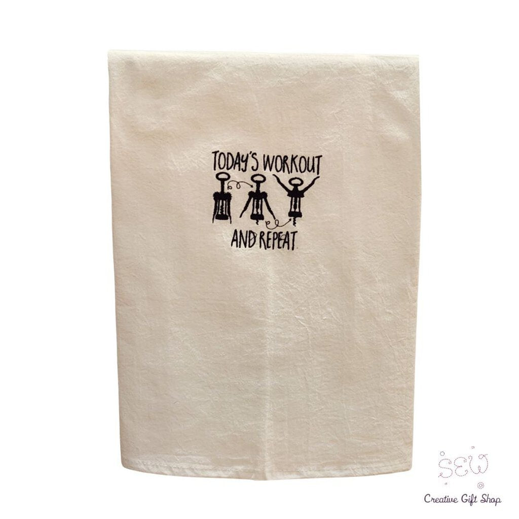 Today's workout Embroidered Towel - Wine