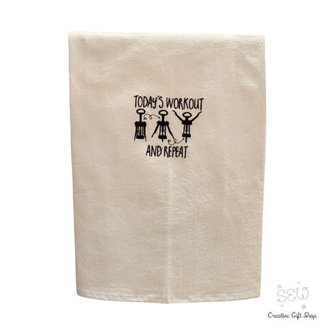 Today's workout Embroidered Towel - Wine