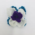 Aqua, white, purple with black iridescent beads