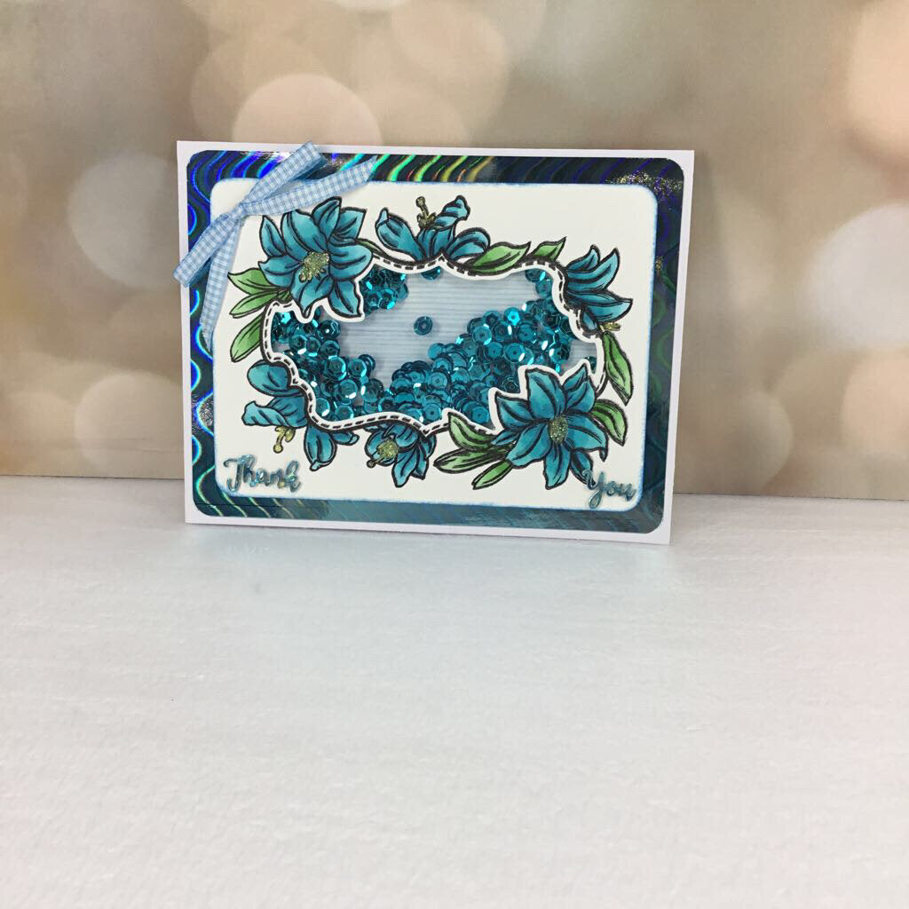 BLUE LILY THANK YOU CARD