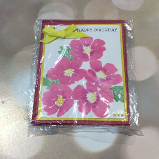 SISTER - PINK FLOWER BIRTHDAY CARD