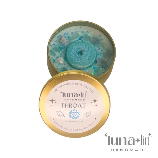 CANDLE TIN THROAT CHAKRA LUNALITT