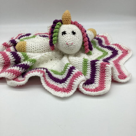 Crocheted Unicorn Lovey