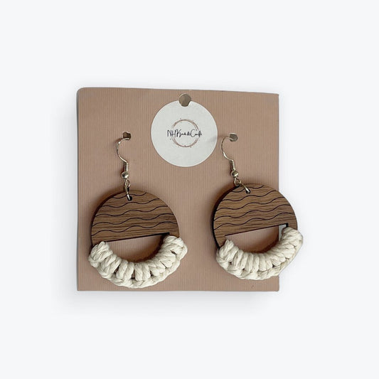 WOOD MACRAME EARRINGS