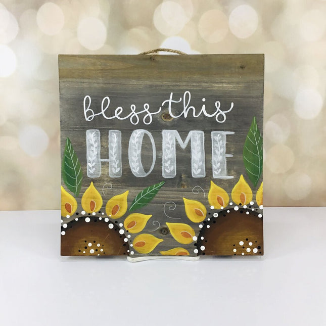 SUNFLWR WOOD PLAQUE JELLYLANESTUDIO