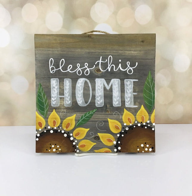 SUNFLWR WOOD PLAQUE JELLYLANESTUDIO