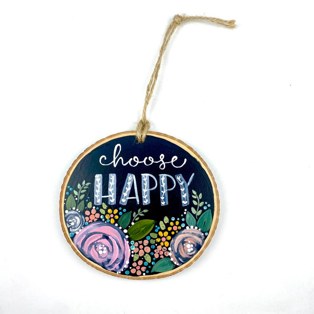 CHOOSE HAPPY FLORAL ornament