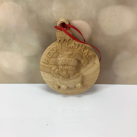 MERRY CATMAS HEART ORNAMENT