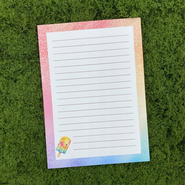 Rainbow Popsicle 5x7 Notepad
