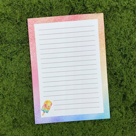 Rainbow Popsicle 5x7 Notepad
