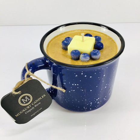 Blueberry Pancakes (Blue Camper Mug) - Mug Candle - 100% Soy Wax