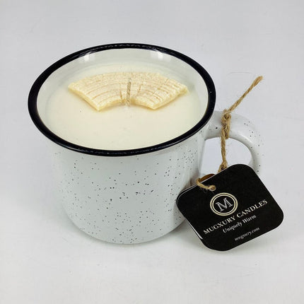 White Birch - Mug Candle (camper style mug) - 100% Soy Wax