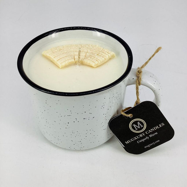 White Birch - Mug Candle (camper style mug) - 100% Soy Wax