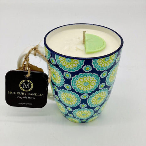 Coconut Lime (Mosaic mug - mug design may vary) - Mug Candle - 100% Soy Wax
