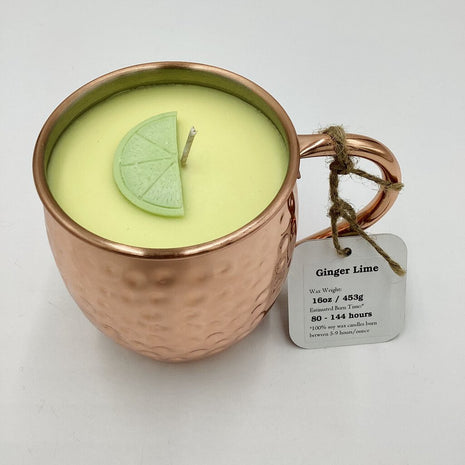 Ginger Lime Mule (Copper Plated Mule Mug) - Mug Candle - 100% Soy Wax